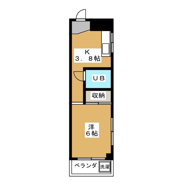 日吉グリーンヒルハイム(1K/4階)の間取り写真