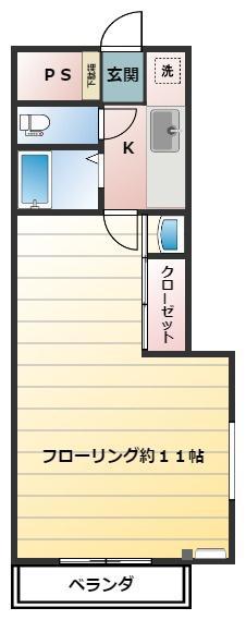 グラフティマンション8(1K/3階)の間取り写真