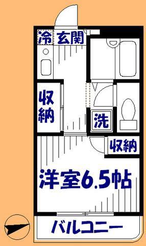 パルクルーエ(1K/2階)の間取り写真