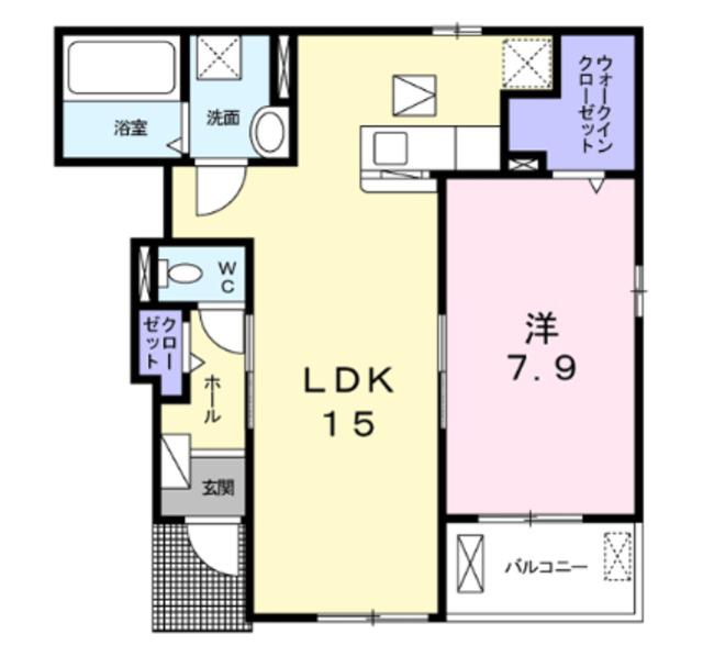 デュオ ルーチェ1(1LDK/1階)の間取り写真