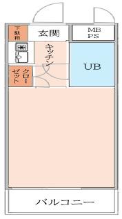 日神パレス西新宿(ワンルーム/1階)の間取り写真