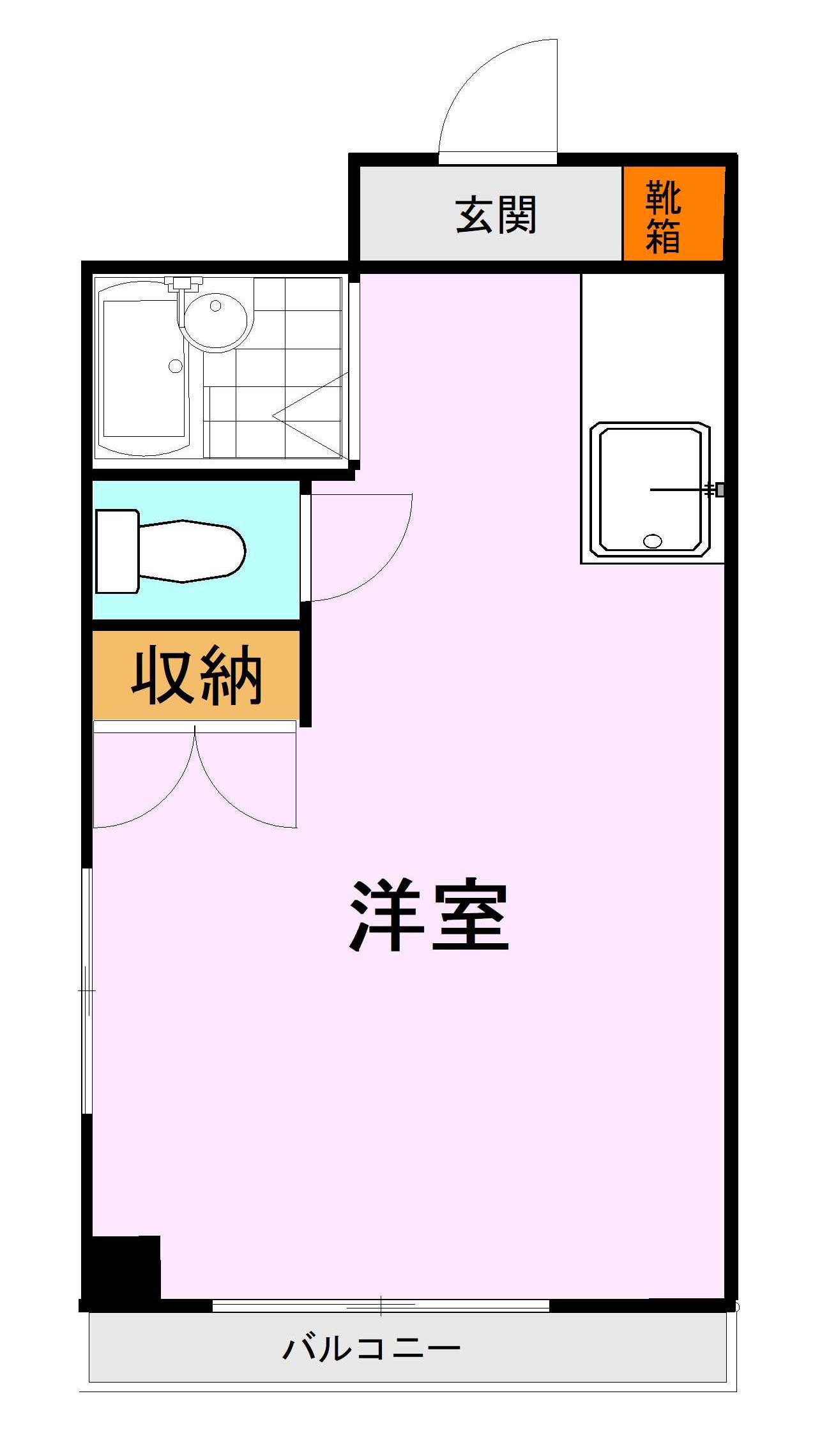 新屋敷ベアーズビル(1K/5階)の間取り写真