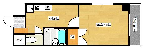 サンシャインみつる(1K/1階)の間取り写真
