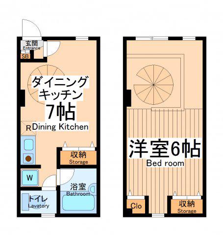 エポックエーエスエー(1DK/1階)の間取り写真