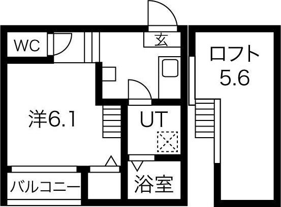 グランビル上小田井(1K/1階)の間取り写真