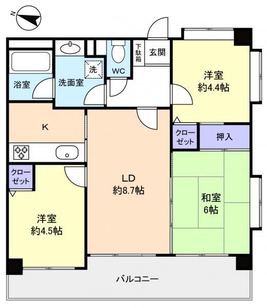 ラ・フォレ21(3LDK/4階)の間取り写真