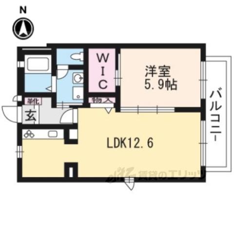 シャーメゾン矢倉(1LDK/2階)の間取り写真