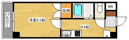 貴船御館(1K/3階)の間取り写真