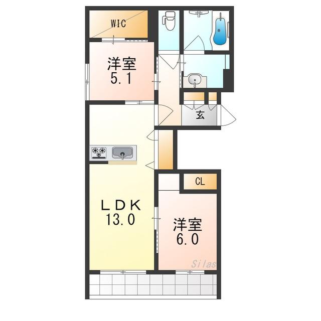 ISISCORE(2LDK/2階)の間取り写真