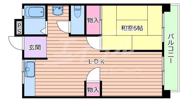 ハイツ米屋(1LDK/2階)の間取り写真