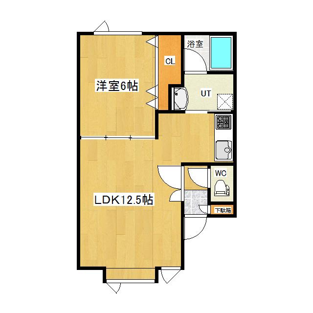 アルファステージ432(1LDK/1階)の間取り写真