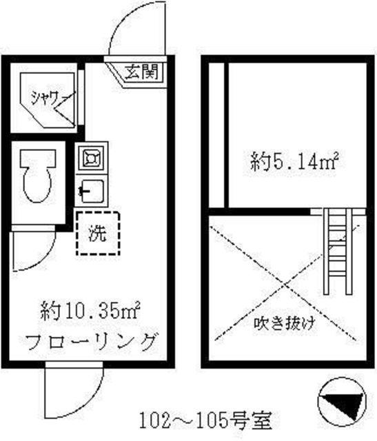 ティ・アーモ ルミナス(ワンルーム/1階)の間取り写真