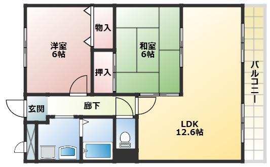 M5.BANKS(2LDK/2階)の間取り写真