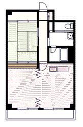 三河屋ビル(1LDK/6階)の間取り写真