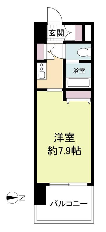 LA DOUCEUR山王(1K/4階)の間取り写真