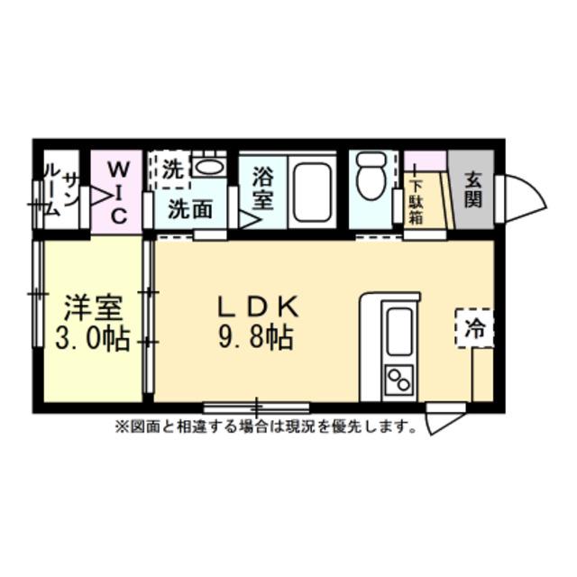 FELICE森(1LDK/1階)の間取り写真
