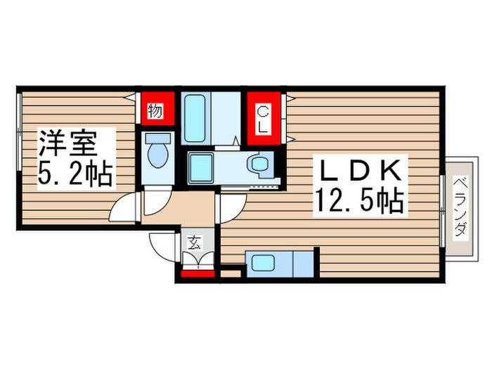 ソレーユ西船(1LDK/2階)の間取り写真