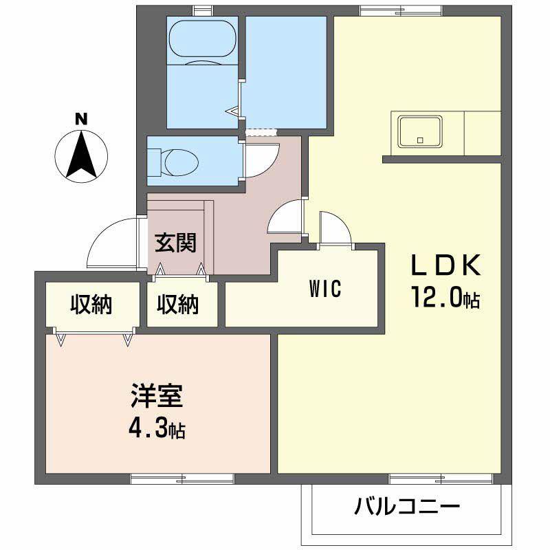グリーンライフ平城(1LDK/2階)の間取り写真