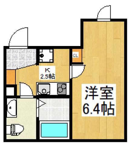 カインドネス東大和ノース(1K/1階)の間取り写真