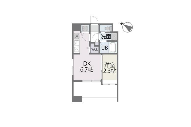 アルティザ博多南リバーフロント(1LDK/5階)の間取り写真