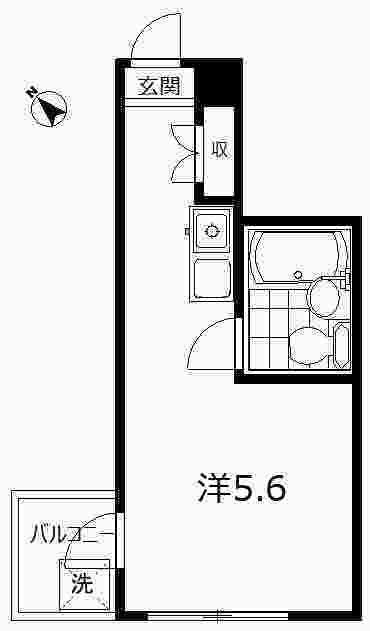 スカイコート新宿(ワンルーム/1階)の間取り写真