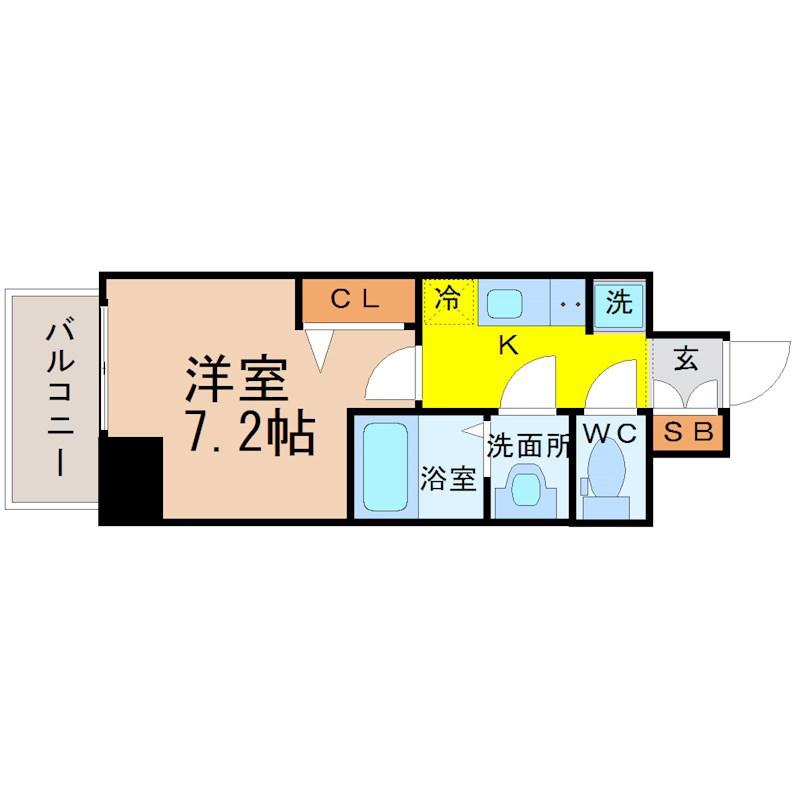 プレサンス久屋大通公園セラフィ(1K/11階)の間取り写真