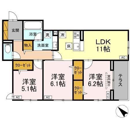 D-LUPINUS(3LDK/1階)の間取り写真