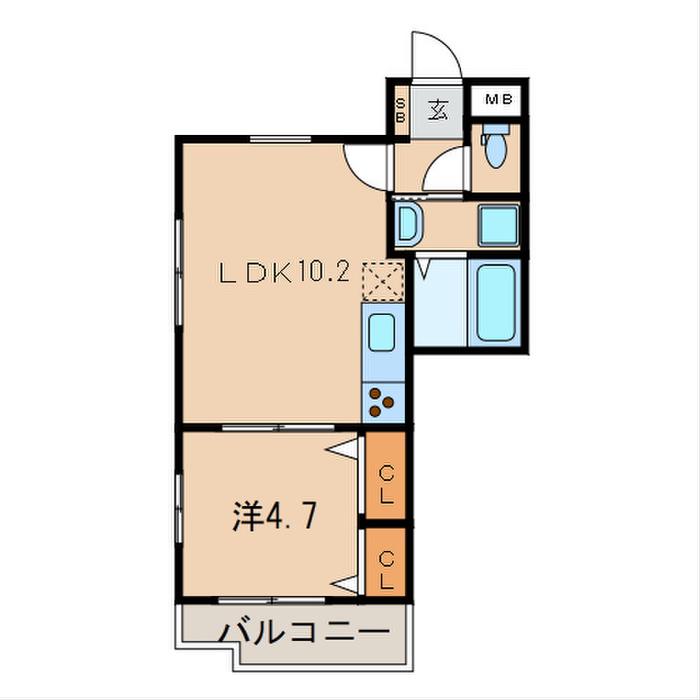 RIRENT(1LDK/1階)の間取り写真