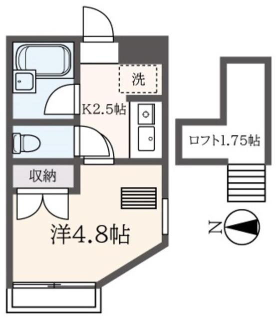 ストロベリーハイム(1K/1階)の間取り写真