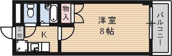 曙イーストⅡ(1K/4階)の間取り写真