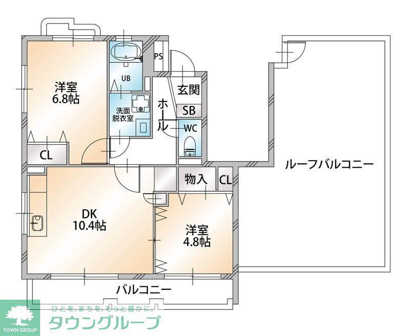 フラワーマンション(2LDK/4階)の間取り写真