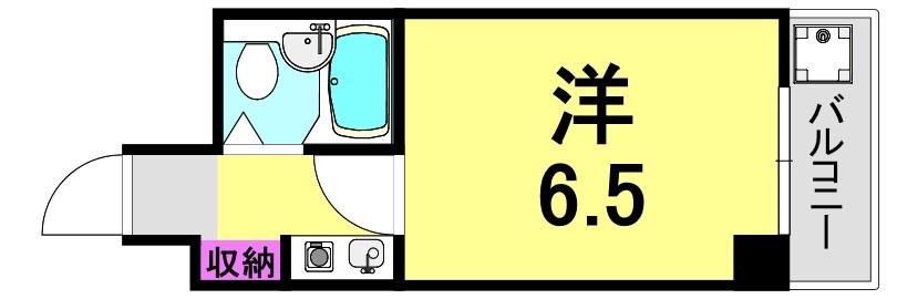 ウィング神戸(1K/3階)の間取り写真