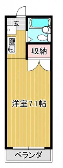 メゾンサンシャイン(ワンルーム/4階)の間取り写真