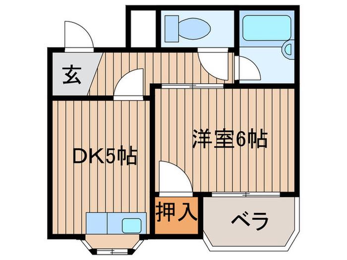 ハイクレスト橋本(1DK/2階)の間取り写真