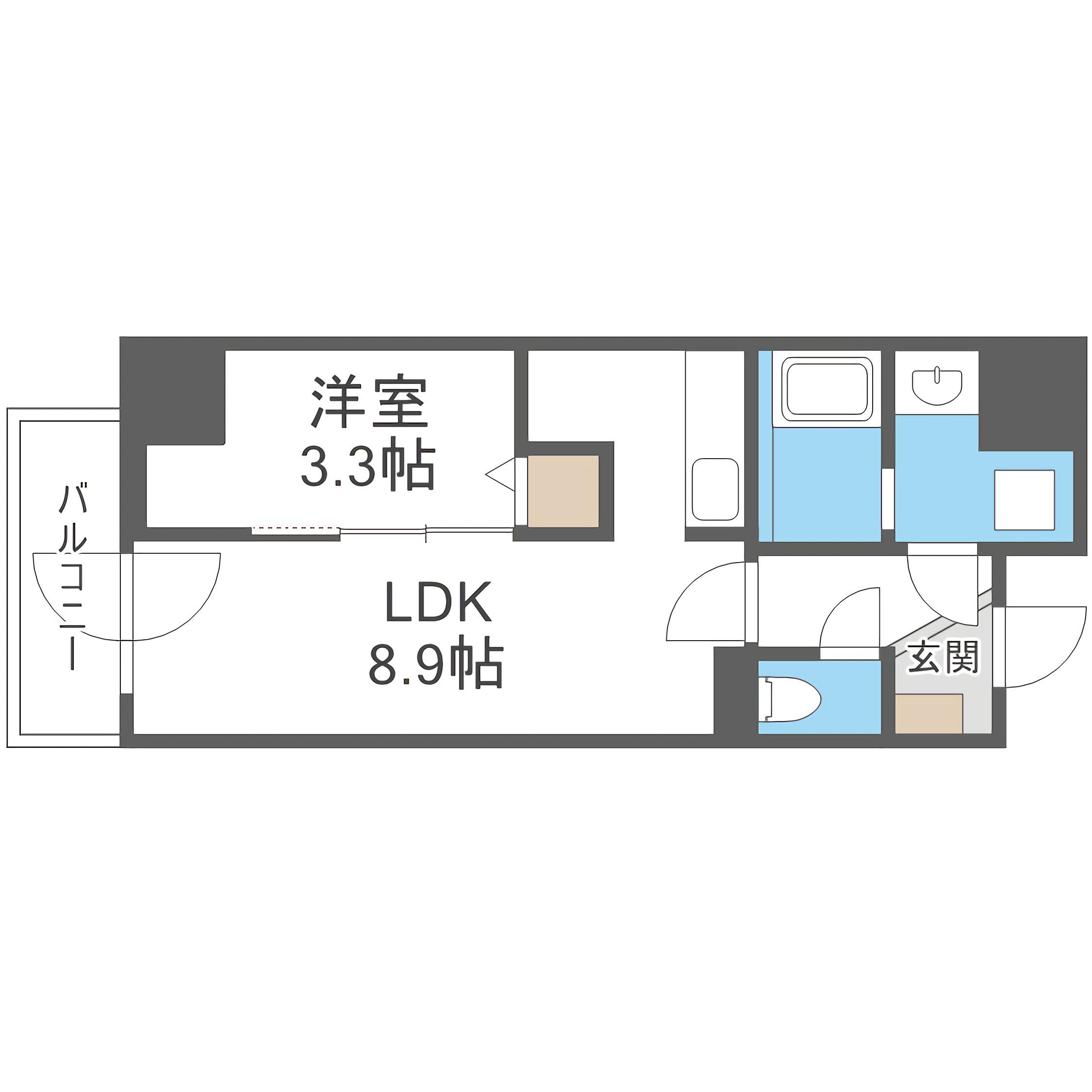 ディアレイシャス札幌ステーション(1LDK/14階)の間取り写真