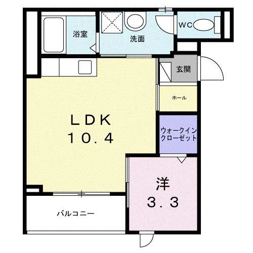 リラヴェール日吉(1LDK/2階)の間取り写真