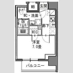 S-RESIDENCE新御徒町イースト(1K/9階)の間取り写真