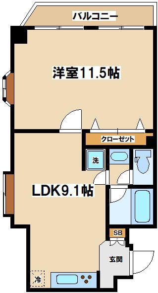サンパラッツォ参番館(1LDK/2階)の間取り写真