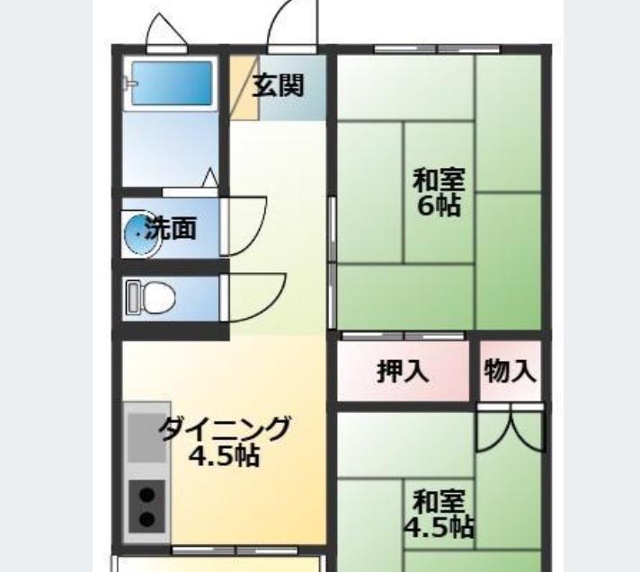 コーポオノ(2DK/1階)の間取り写真