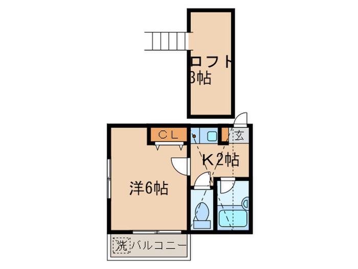 ラベンナ(1K/1階)の間取り写真