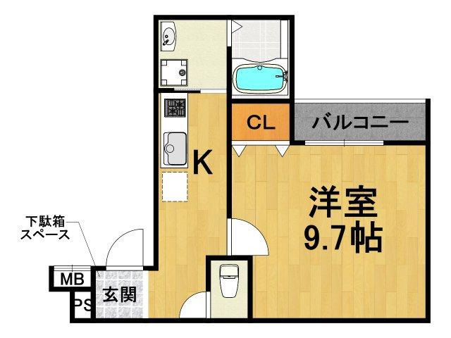 フジパレス尼崎立花1番館(1K/2階)の間取り写真