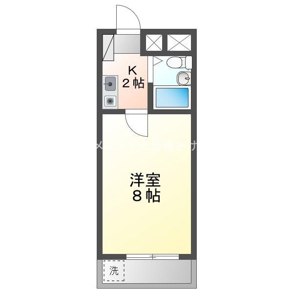 ユトリロサニー(1K/5階)の間取り写真