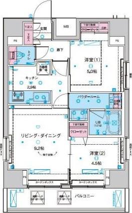 ジェノヴィア東日暮里グリーンヴェール(2LDK/10階)の間取り写真