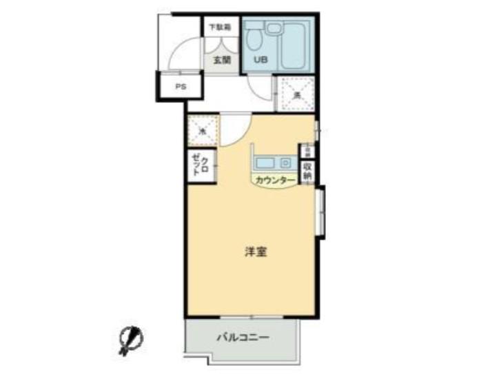 ローズガーデン36番館(ワンルーム/3階)の間取り写真