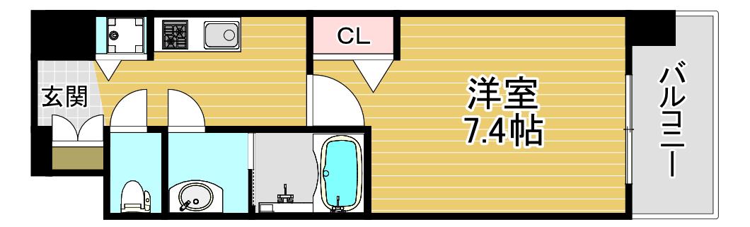 大阪ウエストレジデンス(1K/6階)の間取り写真