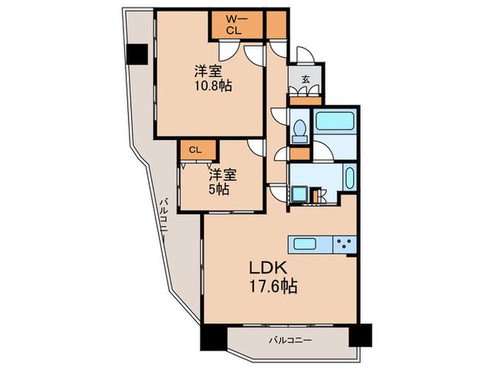 一条タワー金山(2LDK/9階)の間取り写真