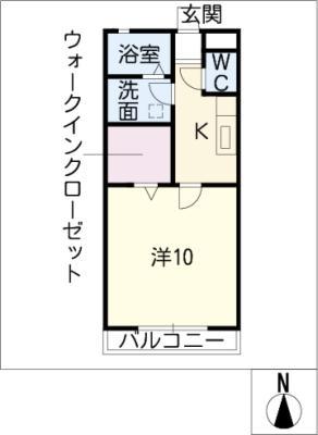SALTYII(1K/2階)の間取り写真