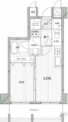 ジュイール桜イースト(1LDK/9階)の間取り写真