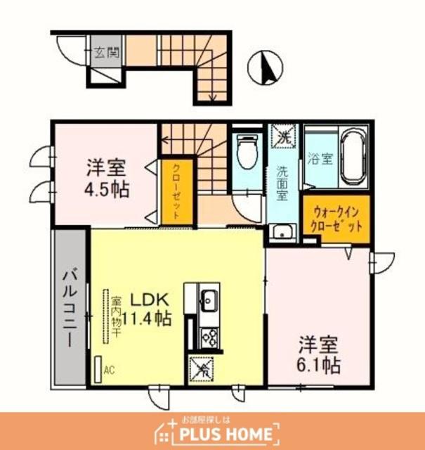 グランドソレーユ西浜(2LDK/2階)の間取り写真