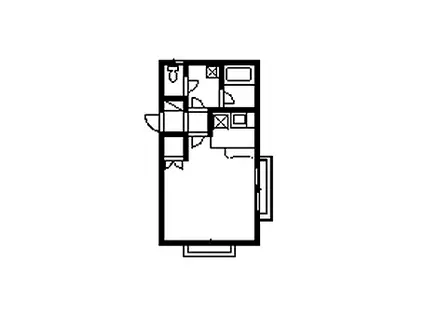 アルカディアA(1K/2階)の間取り写真